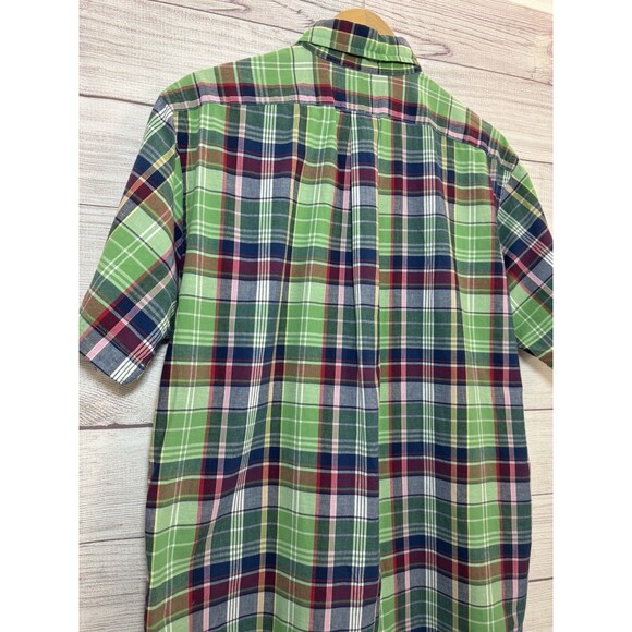 Vintage Ralph Lauren Plaid 90s Green Blue Red Tartan Plaid Classic Fit SIZE L - Picture 4 of 7